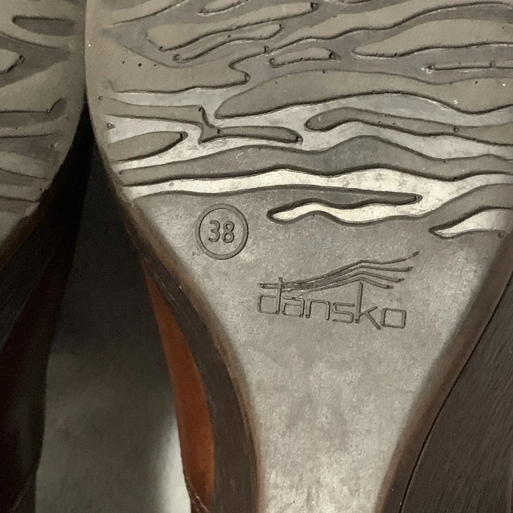 Dansko Women's Rosaline Brown Leather Slip-On Wedge Shoes Comfort Heels‎ Classic